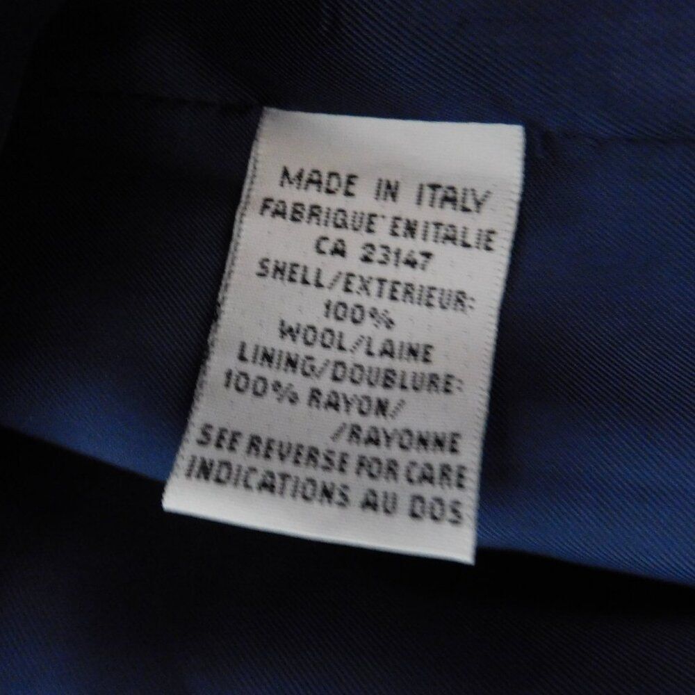 Talbots Womens Wool Blazer Blue‎ Made in Italy Lined Career Size 6 Oversized - Picture 4 of 6